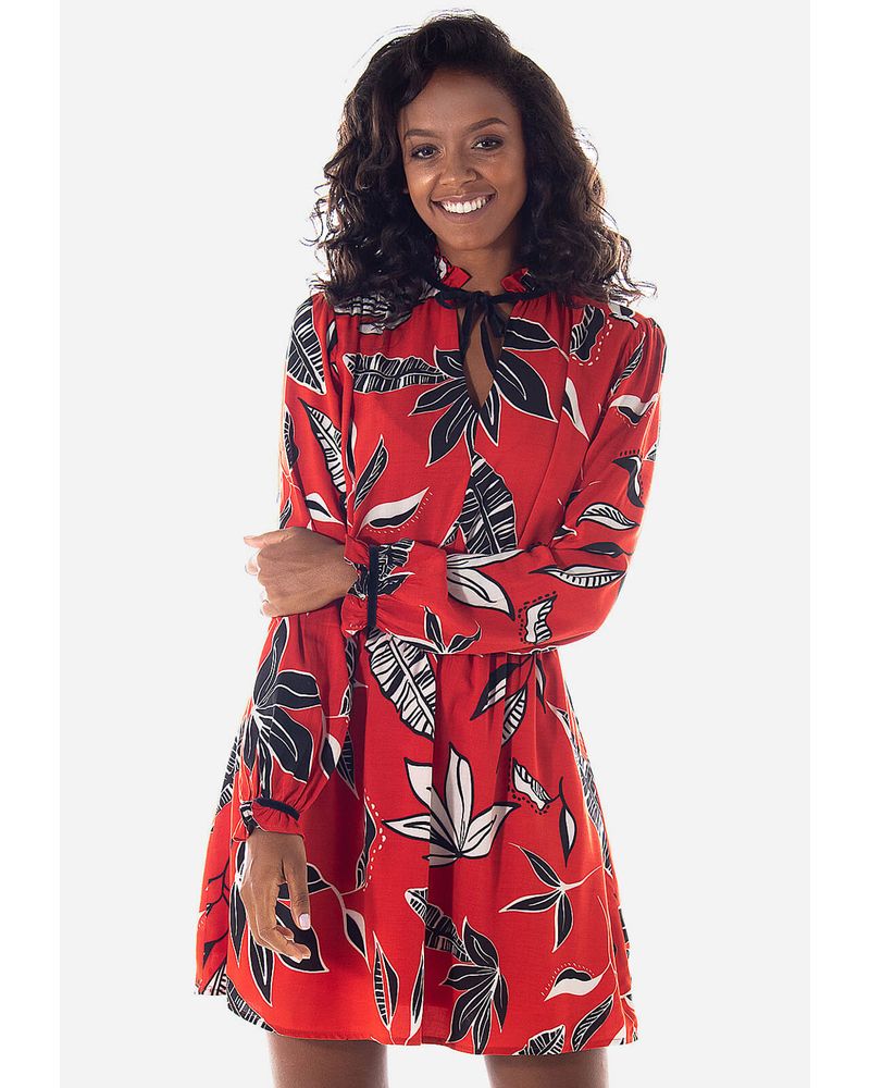 vestido de lã manga comprida