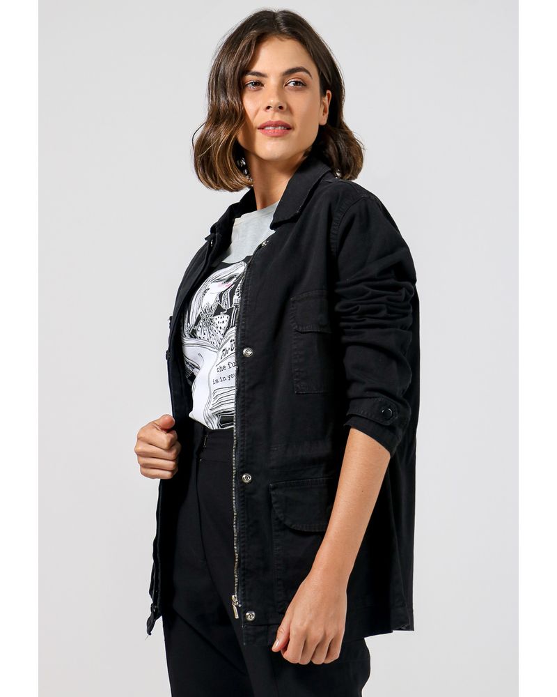 jaqueta preto feminino